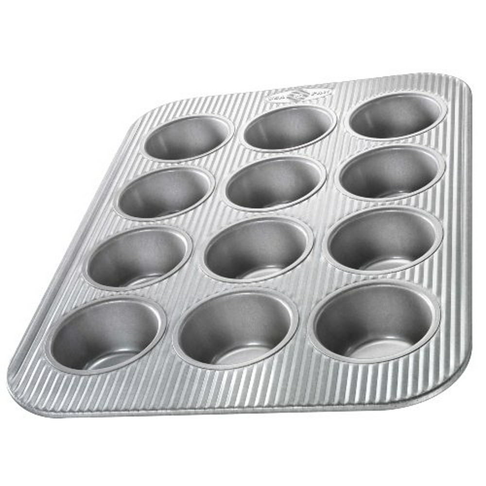 USA Pan (1200MF) Bakeware Cupcake and Muffin Pan, 12 Well, Nonstick