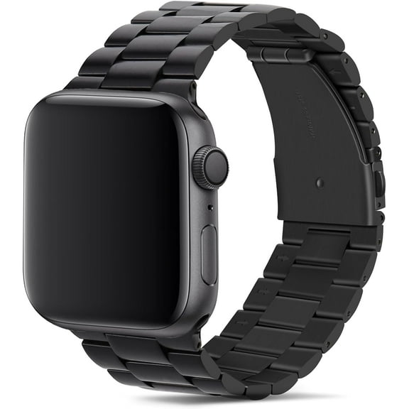PLUMYHG-Band Compatible with Apple Watch Band 49mm 46mm 45mm 44mm 42mm Premium Stainless Steel Metal Replacement Strap Compatible with Apple Watch Ultra 3 2 1 Series 11 10 9 8 7 6 5 4 3 2 1 SE, Black