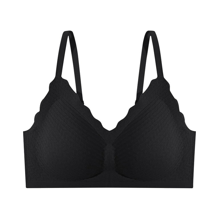 KEYBANG Bras For Women Women's Extra-expansion Seamless Soft Support Small  Chest Gathered Cup Three Hook-and-eye Bra 2-Pack