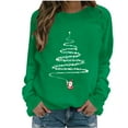 thumbnail image 2 of Craaazy Christmas Fashion Long Sleeve Round Neck Gifts Shirts for Women Christmas Printing Loose Blouse Capless Sweatshirts Top, 2 of 4