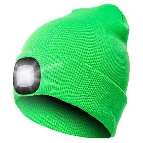 GRNSHTS LED Beanie Hat with Light, Unisex USB Rechargeable Knitted Lighted hat, Winter Warm Unisex Lighted Headlamp Cap for Fishing,Camping,Hunting