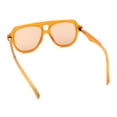 thumbnail image 7 of Retro Vintage Vibe Unique Horned Hinge Thick Plastic Racer Sunglasses Orange - Beige, 7 of 7