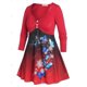 thumbnail image 2 of Camiseta en a de Talla Extra con Estampado de Mariposa y Copo de Nieve Ombre Rosegal  Mangas largas de talla grande, 2 of 5