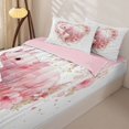 thumbnail image 3 of Homewish Pink Cute Axolotl Zipper Full Size Comforter Sets with Fitted Sheet and 2 Pillowcases,Rustic Flowers Blossom Zipper Bedding Set For Girl Kids,Reversible,4 Pieces, 3 of 7
