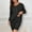 Black, variant on Women Pajama Sets Oversized Solid Color Lightweight Pajamas Set Casual Crew Neck Long Sleeve Sleepwear with Shorts Summer Pajamas