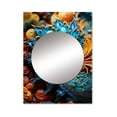 thumbnail image 2 of Designart "Hypnotic Abstract Spiral in Blue and Yellow I" Abstract Spirals Mirror Wall Decor - Modern Blue Abstract Mirror Wall Art For Bathroom - 40" x 30" Inch, 2 of 5