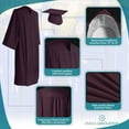 thumbnail image 6 of Endea Graduation Matte Maroon Graduation Gown  Cap, 6 of 9