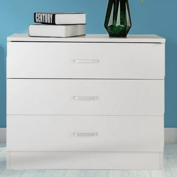 Zimtown MDF Wood Simple 3-Drawer Nightstands Drawer Dresser White