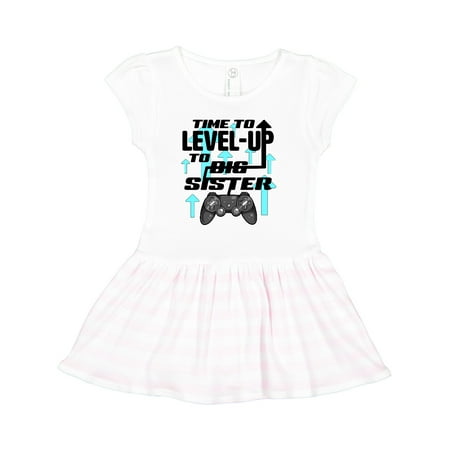 

Inktastic Time to Level Up to Big Sister- Video Games Gift Toddler Girl Dress
