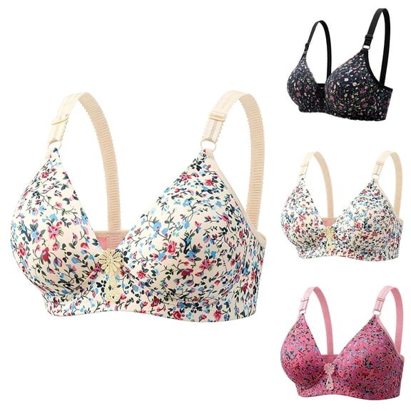 Wireless Bras for Women JIANLAI Plus Size Supportive Seamless Bras Full Coverage Push Up Comfortable No Underwire Tshirt Bras Black