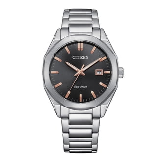 Citizen Eco-Drive 42mm Black PVD Steel Gray Dial Quartz Mens Watch
