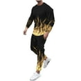 thumbnail image 2 of Wavsuf 2pcs Jogger Set Men Long Sweatsuits Sets for Mens New Motion Shirt Sweatshirt and Sweatpants Yellow Size XL, 2 of 5