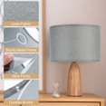 thumbnail image 3 of Uxcell 12"x12"x8" Linen Lamp Shades Assembly Drum Lampshades for Table Floor Lamps Gray, 3 of 6