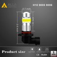 thumbnail image 6 of Alla Lighting 2800lm HB4 9006 LED Fog Lights Bulb Xtreme Super Bright COB-72 LED Replacement for Cars, Trucks, 6000K Xenon White (Set of 2), 6 of 9