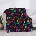 thumbnail image 3 of Yiaed Colorful Dragonflies Print Blanket Throw Blanket Soft Cozy Flannel Blanket for Home Bed Sofa Couch Chair-80"x60", 3 of 6