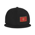 thumbnail image 3 of DouZhe Flat Brim Cap Snapback Hat, Montenegro Flag Prints Adjustable Black Adult Baseball Cap, 3 of 6