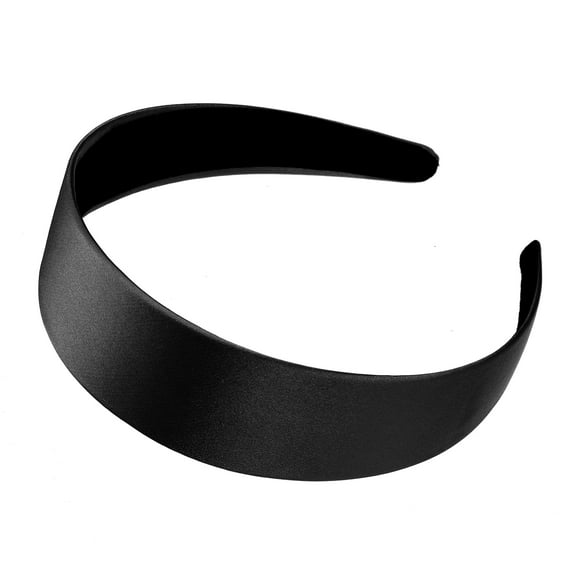 Vocoste Hair Headband Wide Satin Headband for Women Girl Black 1.57" Wide Headband