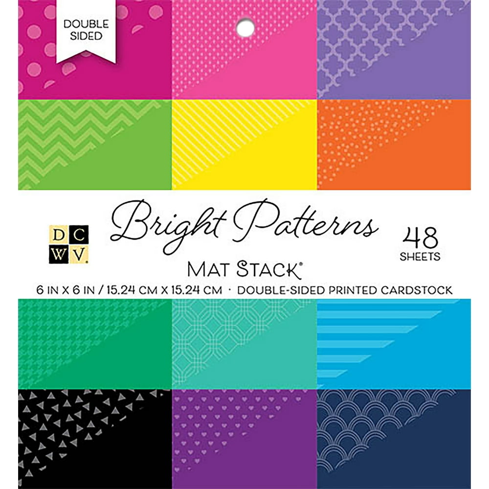 DCWV DoubleSided Cardstock Stack 6"X6" 48/PkgBright Patterns