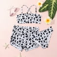 thumbnail image 2 of kpoplk Girl's Swimsuits 3 Piece Bathing Suits with Cover Up Halter Triangle Seashell Bikini Swimwear(Black,8-9 Y), 2 of 8