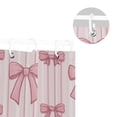 thumbnail image 5 of Vertical Pink Stripes with Bows Shower Curtains with 12 Hooks Waterproof Bathroom Decor 66" x 72", 5 of 6