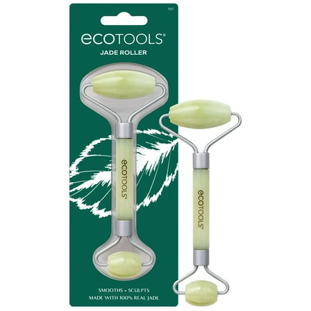 EcoTools Jade Facial Roller for Smoothing, Sculpting & Massage - Ideal for Reducing Puffiness & Enhancing Skincare Absorption