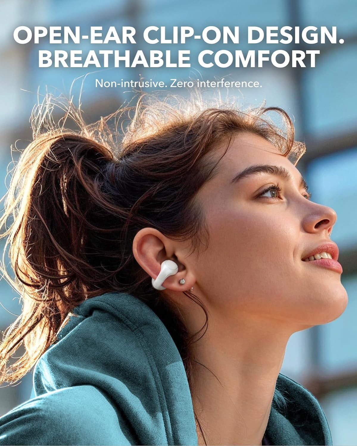 Soundcore C30 by Anker, Open-Ear Earbuds, Clip-On Headphones, White
