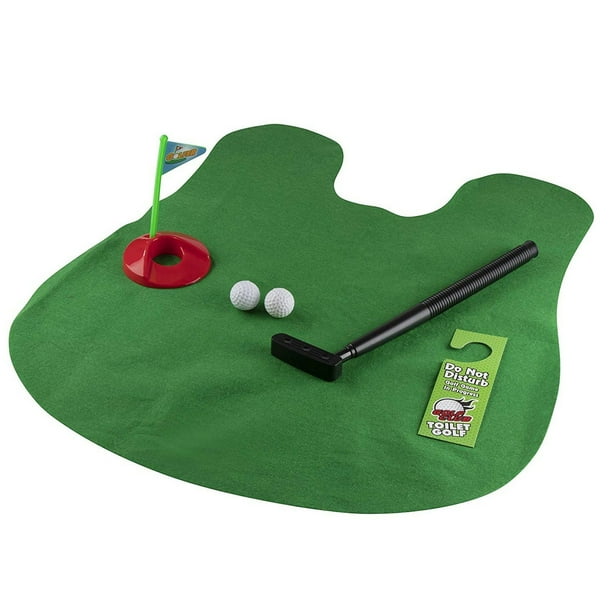 Potty Putter Set 6Piece Toilet Golf Game Mat, Toilet Putting Game