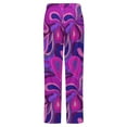 thumbnail image 6 of Psychedelic Hippie Purple Tears Winter Female Pants Flannel High Waist Women Pants Lady Warm Straight Leg Plush Trousers, 6 of 7