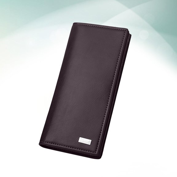 BESTYASH Men's Wallet with Zipper PU Long with Credit Card Slots and Bill Compartments 1Pack