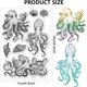 thumbnail image 2 of Sellos de silicona con forma de pulpo, 10,9 x 16 cm, negros, 2 of 9
