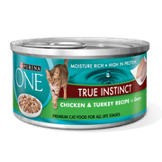 Angle View: (4 Pack) Purina ONE True Instinct Chicken & Turkey Recipe in Gravy Wet Cat Food, 3 oz