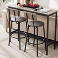 thumbnail image 4 of Cterwk Bar Table Set with 2 Bar Stools PU Soft Seat with Backrest, Gray, 4 of 7