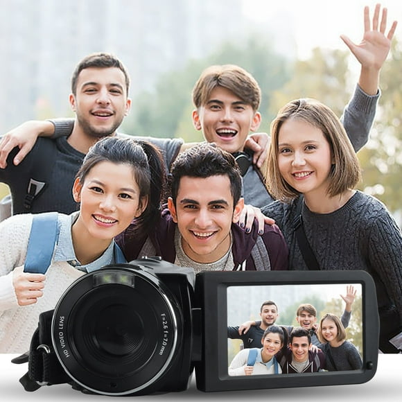 Binmer Caméra Tactile 3.0 Pouces 4K WiFi Caméscope 56MP Portable DV Écran Rotatif 270 Degrés Zoom Numérique 18X Anti-Tremblement Intelligent avec Télécommande