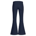 thumbnail image 4 of Ticikt Girls Solid Color Flared Pants, High Waist Double Pockets Stretch Bootcut Trousers Casual Kids Bell Bottom Daily Pants,Navy, 4 of 7