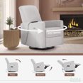 thumbnail image 4 of Evolur Harlow Deluxe Upholstered Glider, Power Recliner USB Port with in-Built Massager, Fog Grey, 4 of 7
