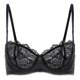 thumbnail image 1 of Sostén DOBREVA 36DD de encaje push up balconette transparente negro, 1 of 7