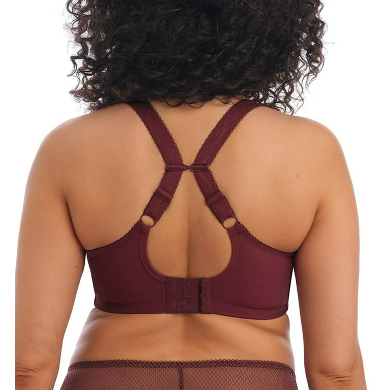 Elomi Charley Banded Stretch Lace Plunge Underwire Bra (4382),40J,Aubergine