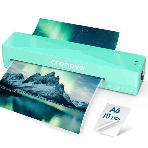 Máquina laminadora Laminator Crenova A4 con 10 hojas, color verde