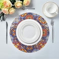 thumbnail image 5 of GZHJMY Mexican Ceramic Tile Pattern Round Placemats for Dining Table Washable Placemats Non-Slip Heat Resistant Kitchen Table Mats Set of 4, 5 of 7