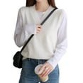 thumbnail image 3 of jinghuiyue Womens Sweater Vest V Neck Sleeveless Knitwear Classic Pullover Vests Casual Business Fashion Tops S, 3 of 7