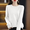thumbnail image 2 of Chbgutlmr Sweaters for Women Long Sleeve Dressy Casual Crewneck Loose Comfy Pullover Knitted Casual Work Sweater, 2 of 3