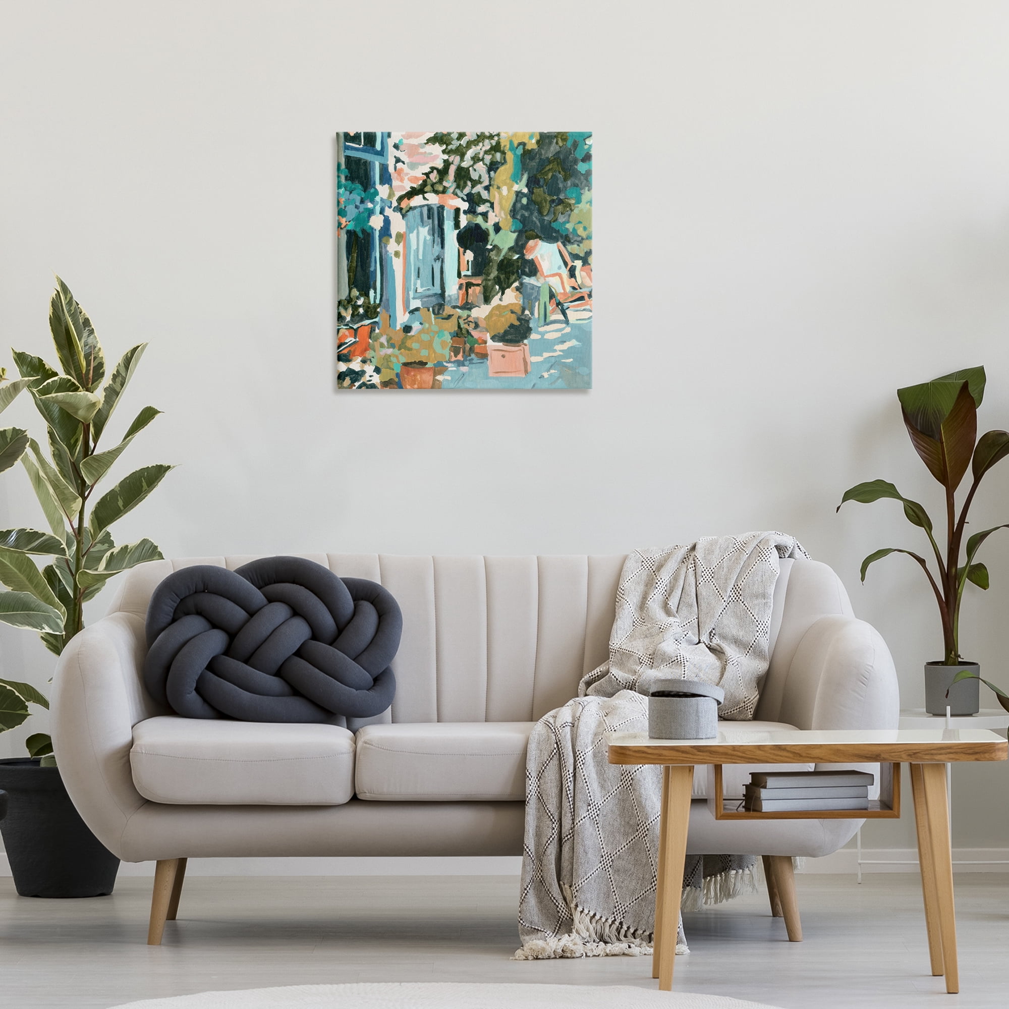 Stupell Industries Abstract Cityscape Architecture Scenic & Cityscapes Painting Wrapped Canvas Art Print Wall Art, 24 x 24