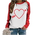 thumbnail image 3 of ZyeKqe Crewneck Sweatshirt for Women Color Block Valentines Day Pullover Tops Cute Heart Printed Long Sleeve Shirts, 3 of 4