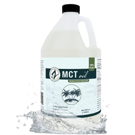 MCT Oil - Certified Food & Therapeutic Grade, 100% Pure, Carrier & Hydrating Oil, 128 oz (1 Gallon)