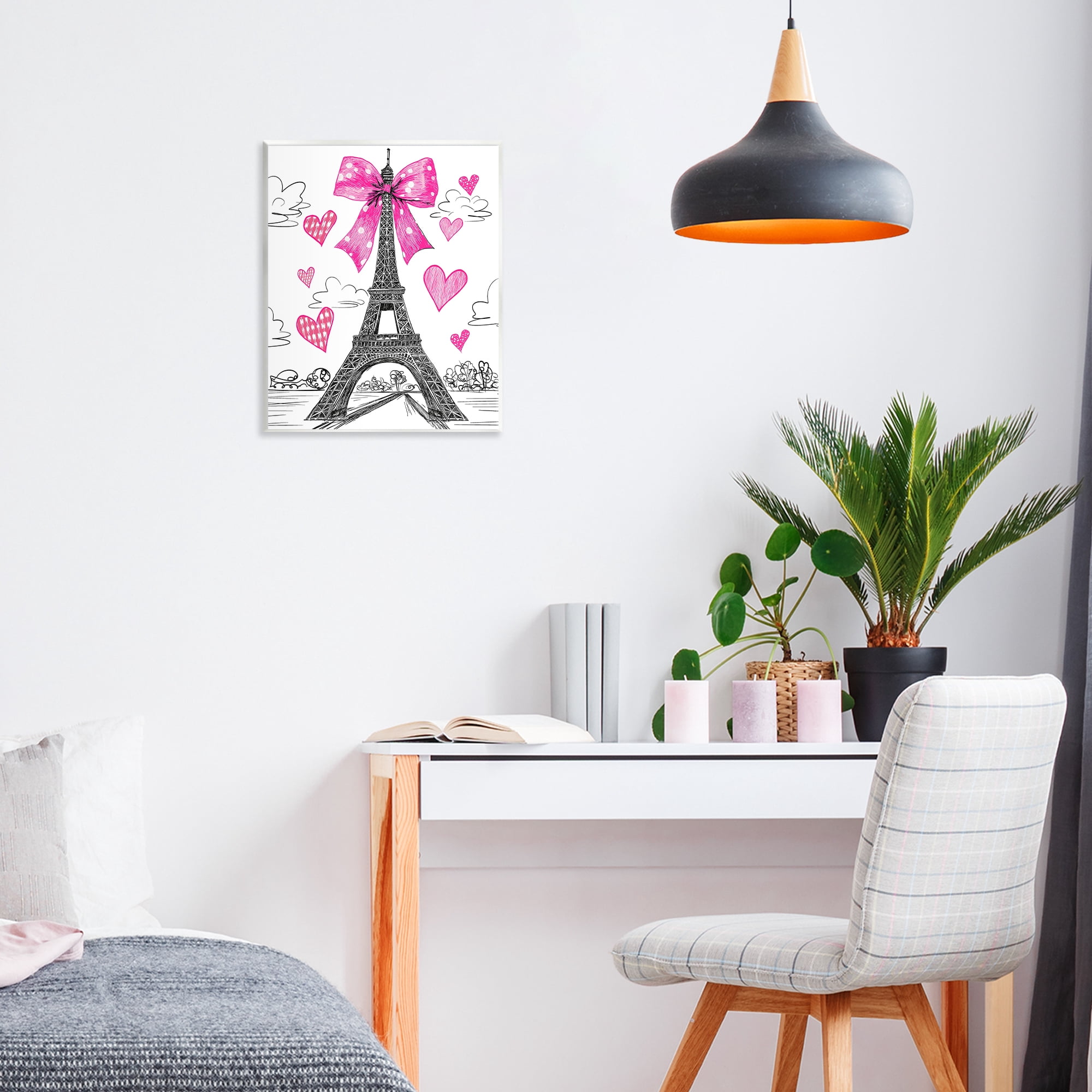 Stupell Industries Heart Patterned Eiffel Tower Wall Plaque Art, design by Jess Stempel
