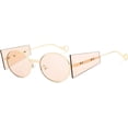 thumbnail image 1 of Gafas de sol ovaladas estilo punk retro de moda con protección lateral para hombre y mujer M, 1 of 5
