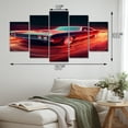 thumbnail image 4 of Designart "Muscle American Car Neon Vibrant Power" Neon Car Art Living Room Set, 4 of 5