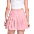 thumbnail image 7 of Amidoa Girls Pleated Mini Skirts- Stretch Casual High Waist Summer Kids School Uniform Pink Size 6, 7 of 7