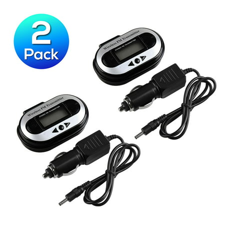 2 Pack Insten FM Transmitter Car Radio Adapter 3.5mm Universal For iPhone SE 6 6S Plus 5S iPod Touch 5th 6th Nano iPad Pro Mini Air / Samsung Galaxy S9 S9+ S8 S7 S6 Edge S5 Note 5 J1 J3 J5 J7 LG (Best Ipod Nano Car Adapter)