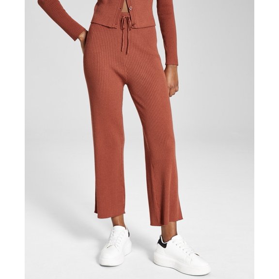 And Now This Women's Stretch Hight Rise Wide-Leg Pants Rust Size S